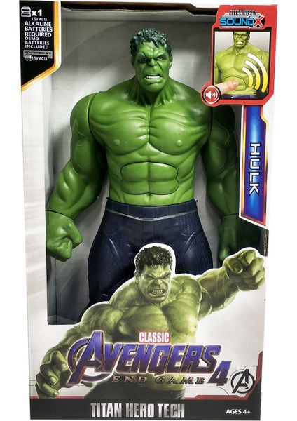 Cimcime Oyuncak Sesli Işıklı Avengers Yenilmezler Karakter Figür Oyuncak Hulk 30 cm