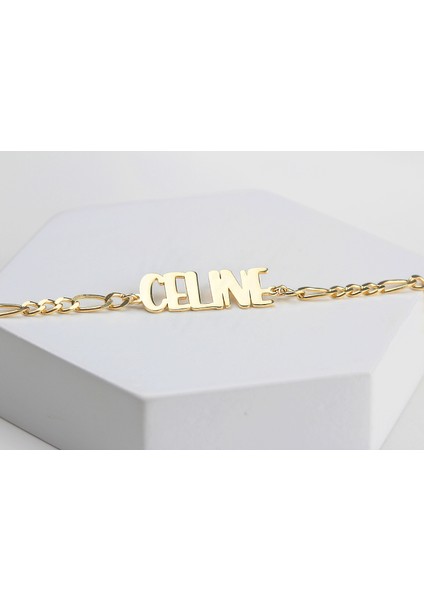 Kişiye Özel Isimli Figaro Gümüş Bileklik