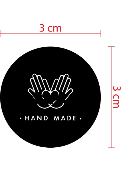 Hand Maket Etiketi 3x3 cm 100 Adet