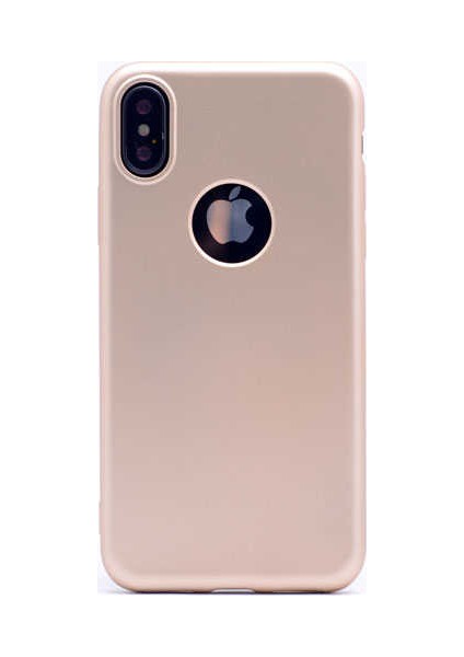 - Apple iPhone X - Kılıf Mat Soft Premier Silikon Kapak - Gold - T1645