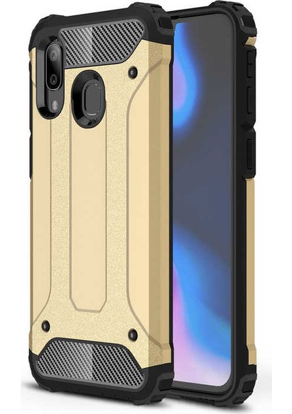 - Galaxy A40 - Kılıf Çift Katman Zırh Tank Crash Military Kapak