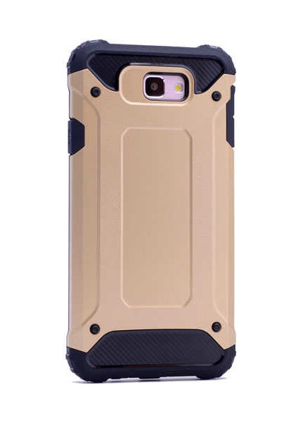 - Samsung Galaxy J7 Prime - Kılıf Çift Katman Zırh Tank Crash Military Kapak - Gold - T2460