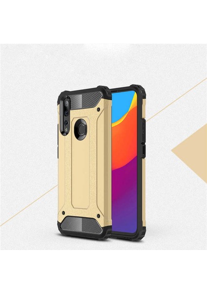 - Huawei Y9 Prime 2019 - Kılıf Çift Katman Zırh Tank Crash Military Kapak - Gold - T9724