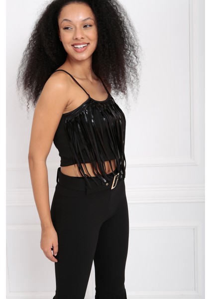 Önü Püsküllü Askılı Çelik Kumaş Atlet | ATLT33145 indirimleri