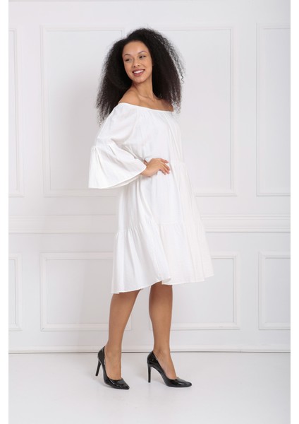 Uzun Kol Madonna Yaka Elbise | ELB32691 modelleri