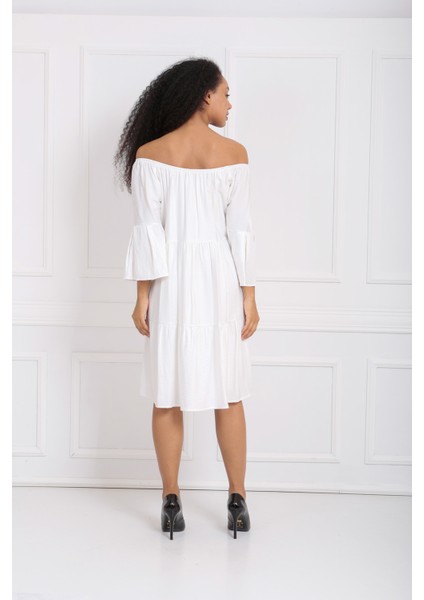 Uzun Kol Madonna Yaka Elbise | ELB32691 indirimleri