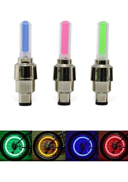 Hareket Sensörlü Işıklı LED Sibop Lambası Jant Işığı Kırmızı 2 Adet