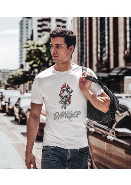 Unisex Beyaz Ön Dijital Baskılı T-Shirt