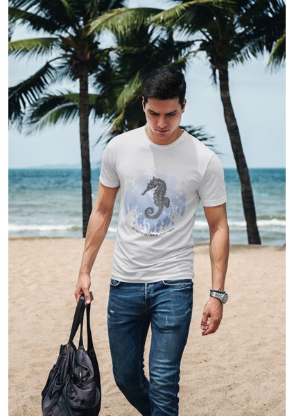 Unisex Beyaz Ön Dijital Baskılı T-Shirt