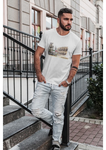 Unisex Beyaz Ön Dijital Baskılı T-Shirt