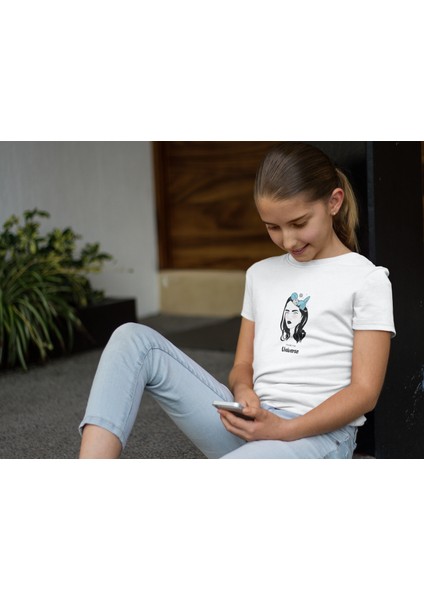 Çocuk Beyaz Tshirt Dijital Baskılı