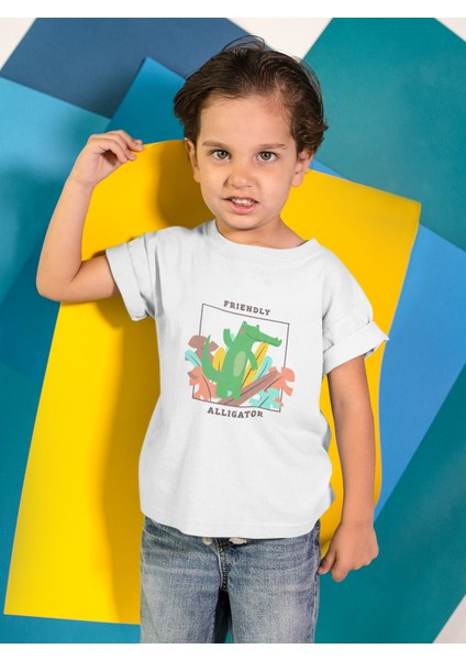 Çocuk Beyaz Tshirt Dijital Baskılı