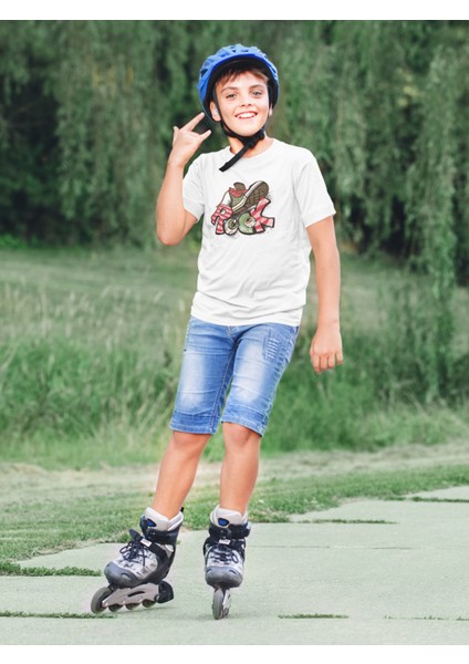 Çocuk Beyaz Tshirt Dijital Baskılı