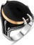 Pençe Tasarım Siyah Oniks Taşlı 925 Ayar Gümüş Erkek Yüzük 2