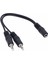 3.5 mm Stereo Dişi / 2 x 3.5mm Stereo Erkek 20 cm Y Kablo Kablo 1