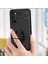Oppo Reno 5 Focus Serisi Yüzük Standlı Silikon Kılıf - Siyah 4