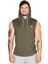Training Kapüşonlu Kolsuz T-Shirt Haki 2