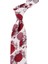Beyaz Kırmızı Gül Desen Piliseli Ipek Kravat ES134 1
