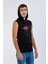 Unisex Ön Dijital Baskılı Kapşonlu Kolsuz Siyah T-Shirt 2