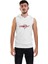 Unisex Ön Dijital Baskılı Kapşonlu Kolsuz Beyaz T-Shirt 1