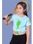 Toontoy Kız Çocuk Crop Model Baskılı Taş Işlemeli Tişört 1