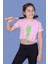 Toontoy Kız Çocuk Crop Model Baskılı Taş Işlemeli Tişört 1