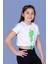 Toontoy Kız Çocuk Crop Model Baskılı Taş Işlemeli Tişört 1