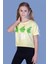 Toontoy Kız Çocuk Crop Model Elma Baskılı Tişört 1