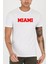 Miami Slogan Baskılı Bisiklet Yaka Erkek Tişört 1