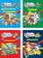 Eğlendiren Boyama Seti - Otomobil ve Motosikletler+Futbol+Iş Makineleri+Dinozorlar - 3+ Yaş - Okul Öncesi - 4 Kitap - Set 1