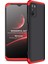 Xiaomi Poco M3 Kılıf Double Dip 360 Protective Siyah Kırmızı 1