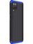 Samsung Galaxy A12 Kılıf Double Dip 360 Protective Siyah Mavi 2