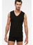Erkek Penye Açık V-Yaka Kolsuz Barry T-Shirt Atlet 2 Li Siyah S-3xl 1