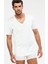 Erkek Penye Açık V-Yaka T-Shirt Enrico Atlet 2 Li Beyaz S-3xl 1