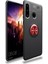 Huawei P30 Lite Kılıf Yüzüklü Silikon Range Siyah-Kırmızı 1