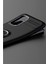 Oppo A72 Kılıf Yüzüklü Silikon Range Siyah-Mavi 4