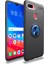 Oppo Ax7 Kılıf Yüzüklü Silikon Range Siyah-Mavi 1