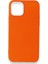 iPhone 12 Mini Kılıf Yumuşak Dokulu Silikon + Ekran Koruyucu Cam Turuncu 1