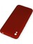 Xiaomi Redmi 9A Kılıf Yumuşak Dokulu Silikon + Ekran Koruyucu Cam Bordo 3
