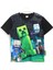 Creeper 3D Baskılı Erkek Çocuk Kısa Kollu T-Shirt 5 - 13 Yaş Siyah 1