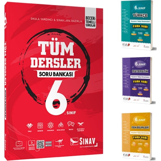 Sınav Yayınları 6. Sınıf Tüm Dersler Soru Bankası ve Koray Varol 6. Sınıf Türkçe Matematik Fen Denemeleri Ekitap İndir | PDF | ePub | Mobi