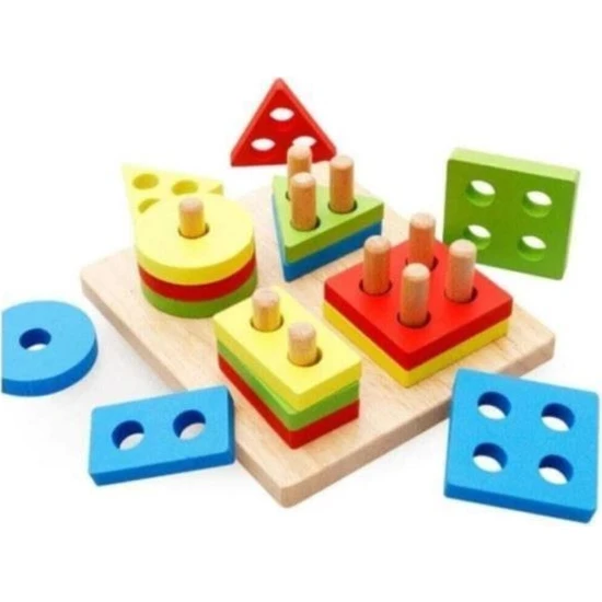 Woody Life Woodylife Geometrik Şekiller Bul Tak Eğitici Oyun Oyuncak Çok Pimli Montessori