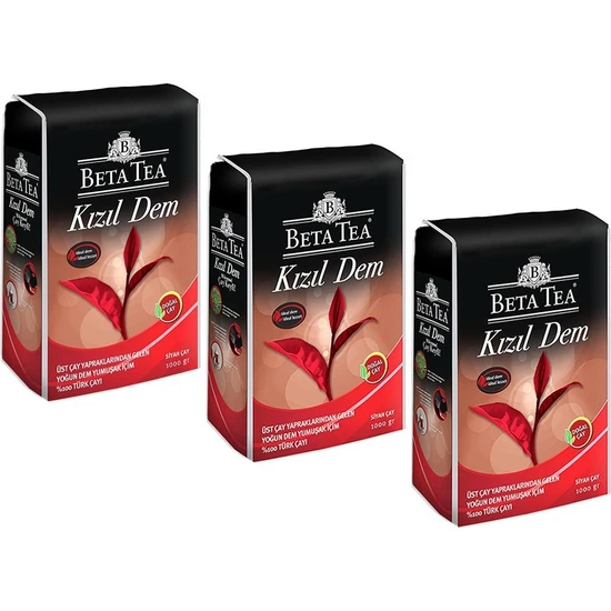 Beta Tea Kızıl Dem Türk Çayı 1 kg  x 3 'lü