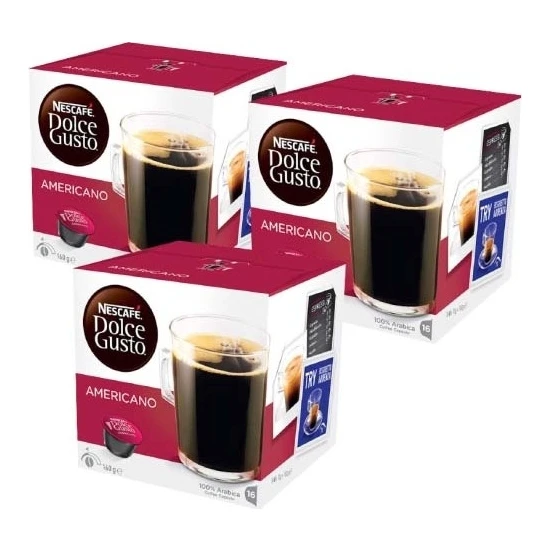 Nescafe Dolce Gusto Coffee Americano 16 Kapsül x 3 Paket