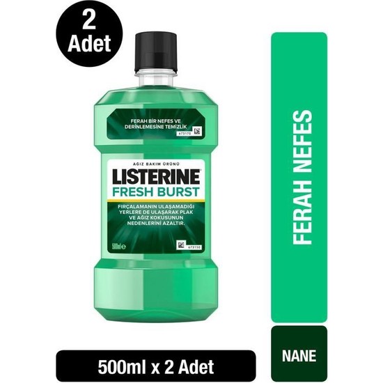 Listerine Fresh Burst Ağız Çalkalama Suyu 500 ml 2 Adet