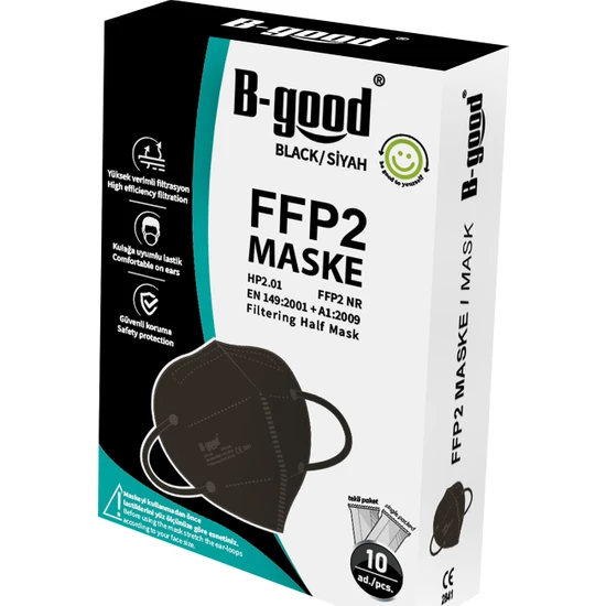 B-Good Ffp2 Siyah Maske 10'lu