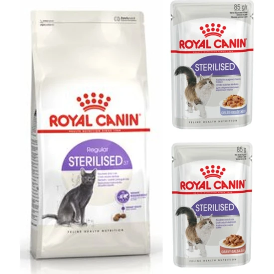 Royal Canin Sterilised 37 Kısır Kedi Kuru Maması 2 kg + 2 Adet Sterilised Kısır Kedi Yaş Maması 85 gr