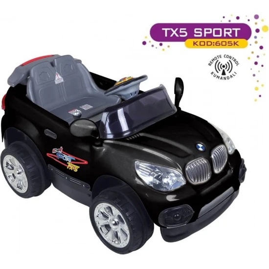 Aliş Tx-5 Sport Uzaktan Kumandalı Akülü Araba 12 Volt Siyah