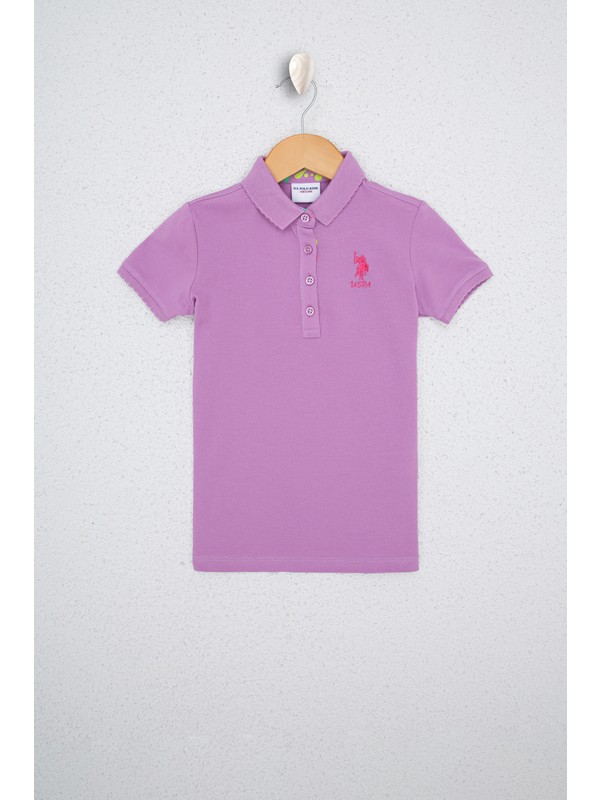 U.S. Polo Assn. Kız Çocuk Eflatun T Shirt Basic