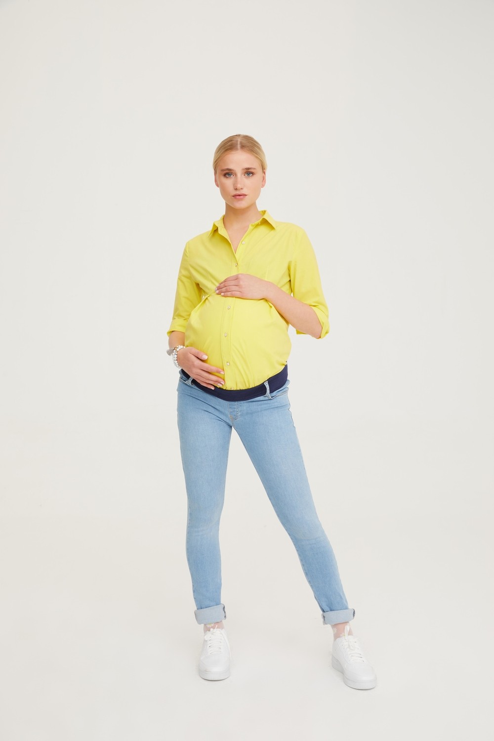 Vavien Hamile Skinny Jean Likralı Denim Pantolon Açık Mavi 1073
